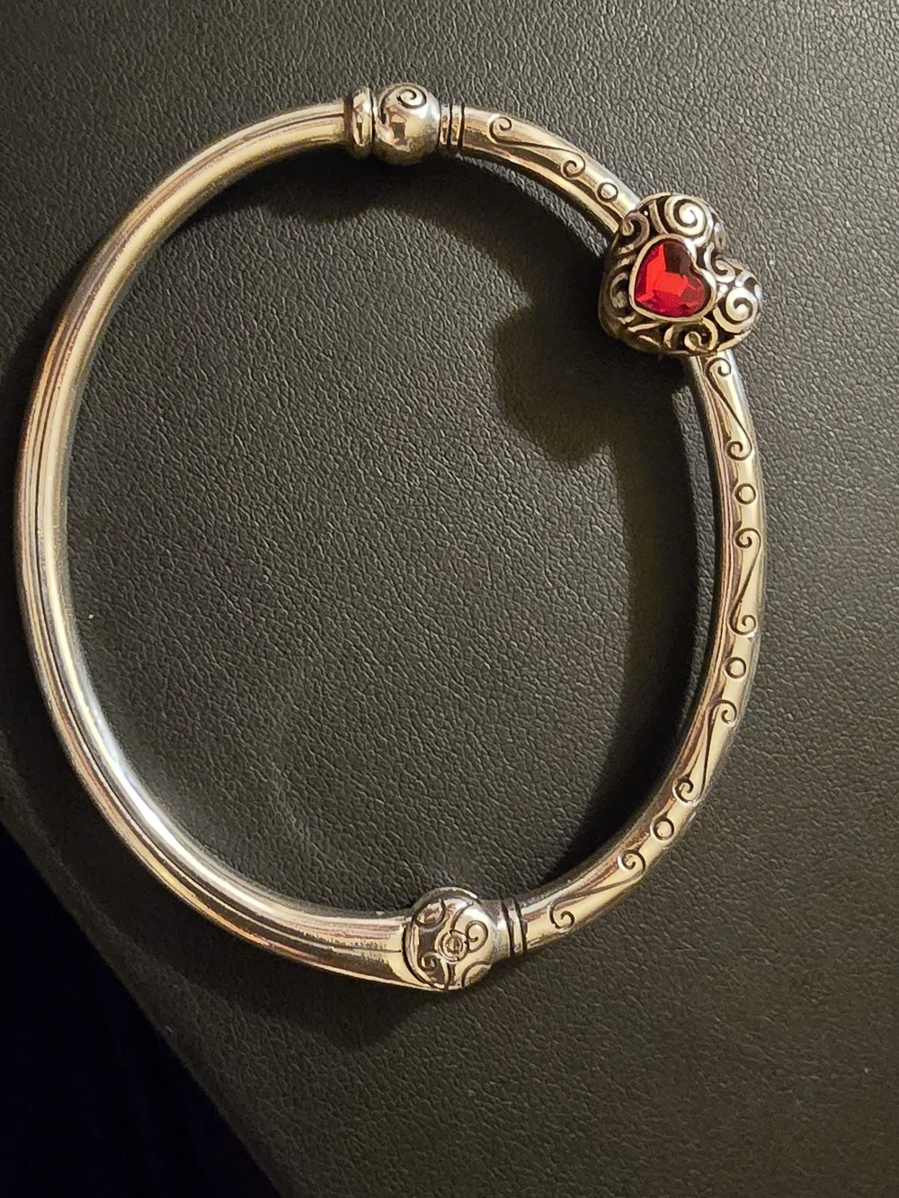 Brighton Charming Bangle, added a heart red charm